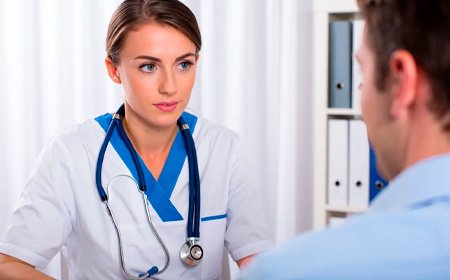 Врач смотрит на пациента